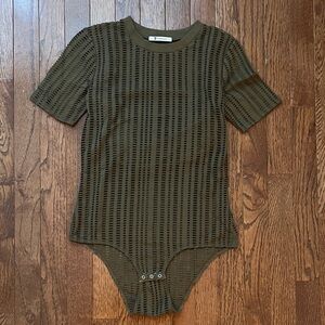 T by Alexander Wang Khaki Mesh Top